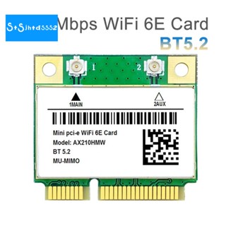 อะแดปเตอร์การ์ดไวไฟไร้สาย 6E AX210HMW Mini PCI-E AX210 802.11Ax/Ac 2.4G/5G BT5.2 สําหรับเล่นเกม แล็ปท็อป