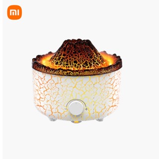 Xiaomi Mijia เครื่องทําความชื้นอโรมาเธอราพี รูปภูเขาไฟ เปลวไฟจําลอง 3D พร้อมแหวนพ่นควัน สําหรับห้อง