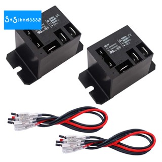 รีเลย์พาวเวอร์ DC12V คอยล์ 30A SPDT(1NO 1NC) 120 VAC 2 ชิ้น พร้อมขั้วต่อเชื่อมสายไฟ 10 (DC12V)