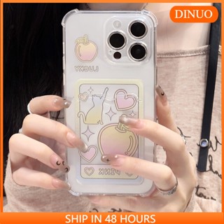 เคสโทรศัพท์มือถือ ลายการ์ตูน DINUO J พร้อมช่องใส่บัตร สําหรับ Iphone 15 14promax 13 12 11 XR XS X XSMAX 6PLUS 7 8PLUS