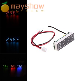 Mayshow นาฬิกาโวลต์มิเตอร์ จอแสดงผล LED สําหรับรถยนต์ รถจักรยานยนต์