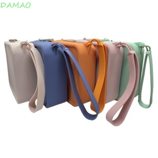 Damao กระเป๋าใส่เหรียญ ซิลิโคน ทรงสี่เหลี่ยม ขนาดเล็ก กันน้ํา สีพื้น แบบพกพา กลางแจ้ง