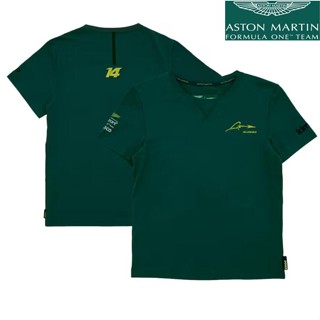 เสื้อยืดแขนสั้น ลายทีม Aston Martin F1 Jersey + 14# Fernando Alonso แฟชั่นฤดูร้อน สําหรับผู้ชาย และผู้หญิง 2023