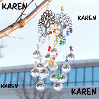 Karen โมบายกระดิ่งลมคริสตัล รูปดวงจันทร์ สําหรับแขวนตกแต่งบ้าน สวน