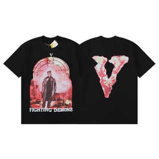 เสื้อยืด พิมพ์ลายหัวกะโหลกมนุษย์ Vlone น้ําผลไม้