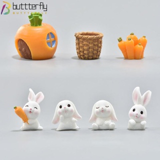 Buttterfly รูปปั้นกระต่ายจิ๋ว งานฝีมือ สําหรับตกแต่งบอนไซ ภูมิทัศน์ขนาดเล็ก