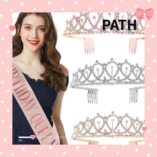 Path สายสะพายมงกุฎ สีโรสโกลด์ 30/40/50 สําหรับตกแต่งปาร์ตี้วันเกิด