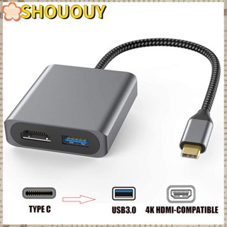 Shououy อะแดปเตอร์สายเคเบิลหน้าจอแล็ปท็อป 4k UHD USB 3.0 HUB