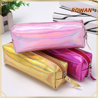 Rowans กล่องดินสอเลเซอร์ PVC กันน้ํา ความจุ 6 สี เรียบง่าย 2 ชิ้น