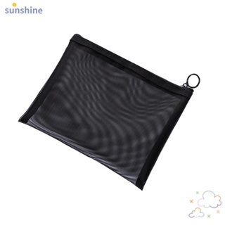 Ssunshine กระเป๋าตาข่าย ระบายอากาศ สีดํา ทนทาน สําหรับจัดเก็บเครื่องสําอาง