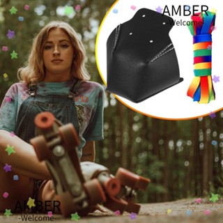 Amber ปลอกหนัง PU 4 หลุม สําหรับป้องกันโรลเลอร์สเก็ต