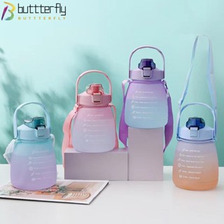 Buttterfly แก้วน้ําพลาสติก พร้อมหลอดดูด แบบพกพา 1.3 ลิตร สําหรับนักเรียน ฟิตเนส