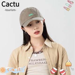 Cactu หมวกเบสบอล ผ้าฝ้าย แบบนิ่ม ปักลาย หลากสี สไตล์ฮิปฮอป เรโทร แฟชั่นฤดูร้อน