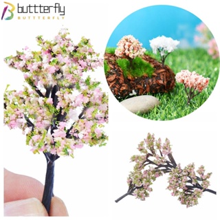 Buttterfly ฟิกเกอร์ต้นบอนไซ รูปดอกพีช DIY สําหรับตกแต่งสวน 10 ชิ้น