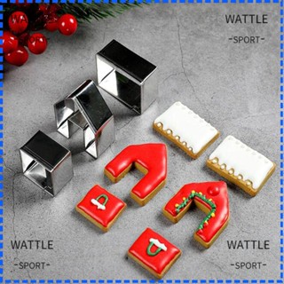 Wattle ชุดแม่พิมพ์ตัดคุกกี้ บิสกิต สเตนเลส สีเงิน 9 ชิ้น DIY