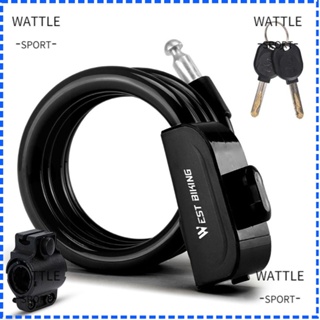 Wattle สายเคเบิลล็อคจักรยาน PVC กันขโมย ทนทาน 1.2 เมตร สีดํา น้ําเงิน ส้ม