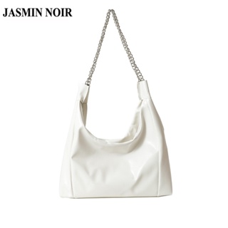 Jasmin NOIR กระเป๋าสะพายไหล่ กระเป๋าถือ สะพายข้าง หนัง PU สายโซ่ ขนาดใหญ่ สําหรับสตรี