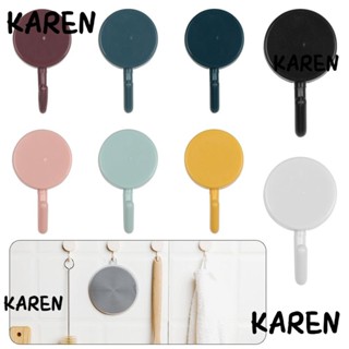 Karen ตะขอแขวนเสื้อผ้า สีพื้น ไม่ต้องเจาะผนัง 10 ชิ้น