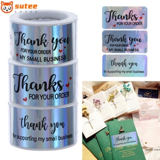 Sutee สติกเกอร์ Thank You ขนาดเล็ก สร้างสรรค์ สําหรับตกแต่งบรรจุภัณฑ์ 120 ชิ้น ต่อม้วน