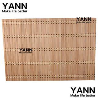 Yann1 แผ่นรองจานไม้ไผ่ธรรมชาติ ทรงสี่เหลี่ยม ทนความร้อน กันลื่น ขนาด 17.7x11.8 นิ้ว ทนทาน สําหรับร้านอาหาร ห้องครัว 4 ชิ้น