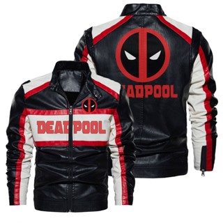 Deadpool LOGO Jacket Windproof Leather Racing Long Sleeve Thin Rainproof Jacket