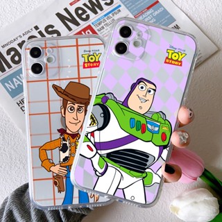 เคสโทรศัพท์มือถือแบบนิ่ม ใส กันรอยเลนส์กล้อง ลาย Toy Story Woody Buzz สําหรับ iPhone 15 14 13 Mini 12 11 Pro Max 7 8 Plus SE 2020 X XR Xs Max