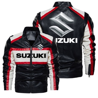 SUZUKI LOGO jacket windproof leather jacket GSX-R600 GSX650F B-King Katana DL650 GSX-R750 K5/K6/K7/K8/K9 GSX-R1000 Hayabusa GSR750 GW250 FGSX-S1000F SFV650 motorcycle riding long-sleeved thin rain jacket