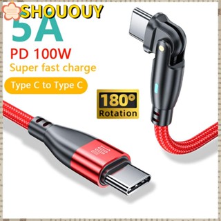 Shououy สายเคเบิล USB 3.1 PD 100W Type C ตัวผู้ เป็นตัวผู้ สําหรับ Huawei OPPO