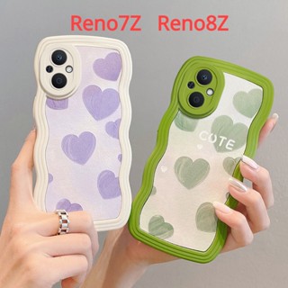 เคสโทรศัพท์มือถือแบบนิ่ม ลายดอกไม้ หัวใจ ขอบหยัก สําหรับ OPPO Reno5 Pro Reno7Z Reno8 Z Reno6 Reno7 Pro Reno8 Pro Reno10 Pro+