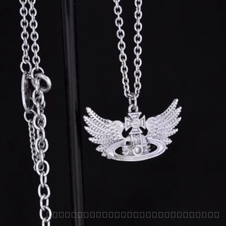 0820-YWTS Queen Mother of the West Weiweian Vivienne New Feather Flying Wings Rhinestone Saturn Necklace European and American Punk Bracelet for Women YMQT