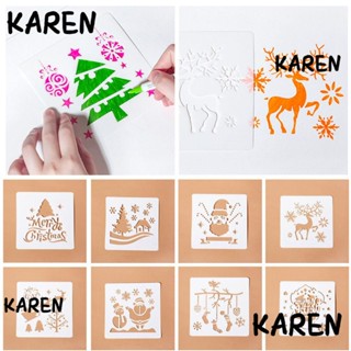 Karen แผ่นแม่แบบ ลายฉลุ ลายนูน DIY สําหรับตกแต่งงานหัตถกรรม