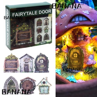 Banana1 ประตูเอลฟ์แคระจิ๋ว หลากสี สําหรับตกแต่งบ้านตุ๊กตา 6 ชิ้น ต่อชุด