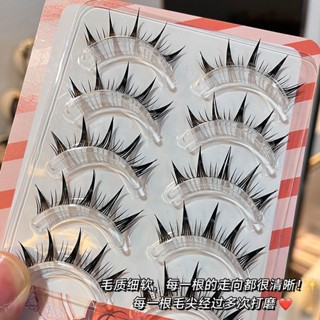 Camellia cartoon eyelashes false eyelashes natural ultra-fine stalks whole sharp tail thick novice Barbie big-eyed false eyelashes