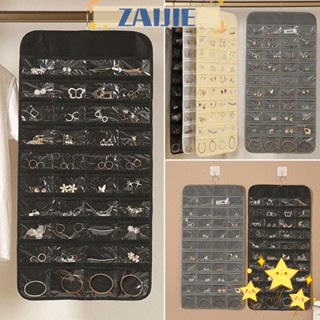 Zaijie24 กระเป๋าเก็บเครื่องประดับ สร้อยคอ ต่างหู กันฝุ่น แบบแขวน