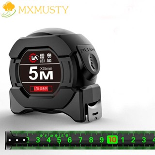 Mxmusty เทปวัดระยะทาง เรืองแสง 5 7.5 10 ม. ล็อกในตัว ทนต่อการเสียดสี