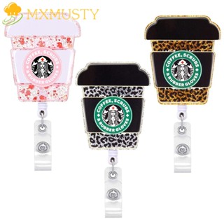 Mxmusty Starbucks คลิปหนีบป้ายชื่อ PVC ถอดออกได้ สําหรับพนักงานออฟฟิศ