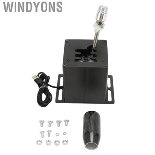 Windyons USB Simulator Shifter Plug and Play Black Carbon Fiber Grip Ergonomic Design Racing Game H for Windows PC G25 G920