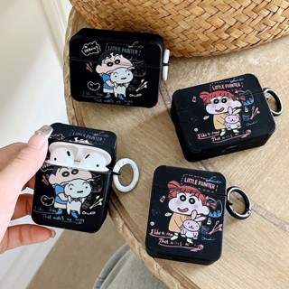 เคสหูฟัง ลายการ์ตูนชินจัง สีดํา สําหรับ AirPods Pro 2 Pro 1 2 3