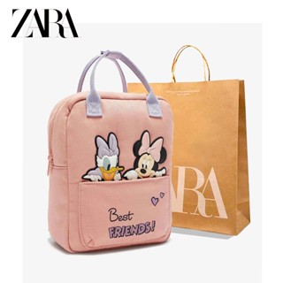 Zara กระเป๋าเป้สะพายหลัง ขนาดใหญ่ จุของได้เยอะ ลายการ์ตูนมิกกี้เมาส์ แบบถือ สําหรับเด็ก