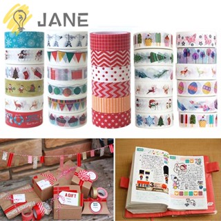 Jane เทปสติกเกอร์ ลายคริสต์มาส สําหรับตกแต่งสมุดภาพ 6 ม้วน