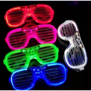 แว่นนีออน แว่นเรืองแสง แว่นLED แว่นไฟ neon กระพริบได้ 3 จังหวะ (จากไทย) (PK256) พร้อมส่ง