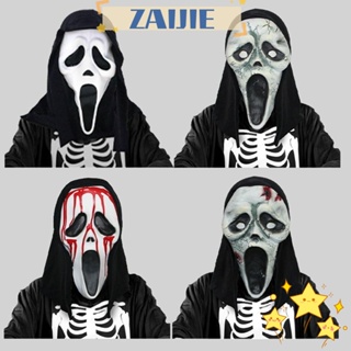 Zaijie24 Ghostface หน้ากรีดร้องน่ากลัว ตลก แฟชั่นคอสเพลย์ พร็อพคอสเพลย์ กรีดร้อง|หน้ากาก สําหรับผู้หญิง ผู้ชาย