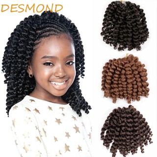 Desmond Jamaican Bounce, Passion Jumpy Wand Curl, แฟชั่น สังเคราะห์ ถักโครเชต์ ก่อนบิด ต่อผม ผมหยิก สําหรับผู้หญิง สีดํา