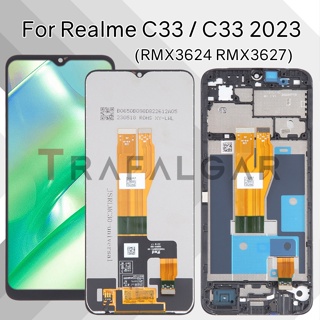 อะไหล่หน้าจอสัมผัสดิจิทัล LCD ขนาด 6.5 นิ้ว พร้อมกรอบ แบบเปลี่ยน สําหรับ Realme C33 2023 RMX3624 RMX3627