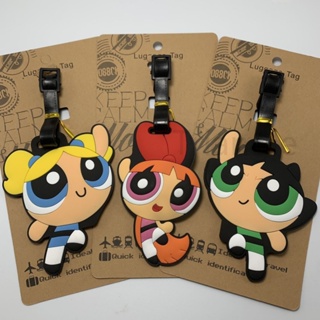 จี้ป้ายแท็ก รูปการ์ตูนอนิเมะ Powerpuff Girls น่ารัก ป้องกันการสูญหาย สําหรับกระเป๋าเดินทาง