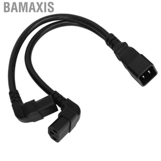 Bamaxis IEC320 C20 To Dual C13 Cord 1 in 2 Out  Y Splitter Power Cable Insulated Reinforced Design 12.6in Double Right Angle