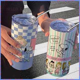 🥤Animation Peripheral Limited 🥤Water Cup🥤กระติกน้ําร้อนสเตนเลส แบบพกพา ลาย Snoopy Charlie สําหรับออฟฟิศ