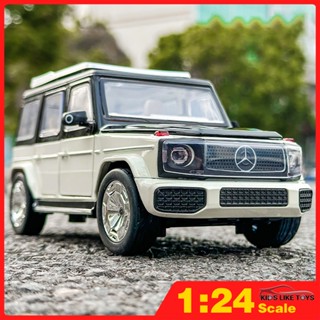 Klt โมเดลรถยนต์ 1:24 Benz EQG SUV โลหะผสม ของเล่นสําหรับเด็ก