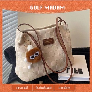 GOLF MADAM GF-039 กระเป๋าสะพายไหล่ ผ้าแคนวาส ขนาดใหญ่