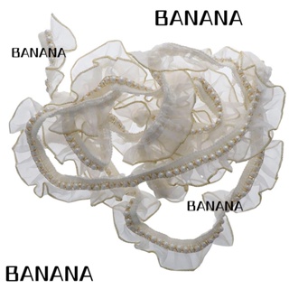 Banana1 ลูกไม้โพลีเอสเตอร์ สีขาว 3 หลา สําหรับตกแต่งเสื้อผ้า